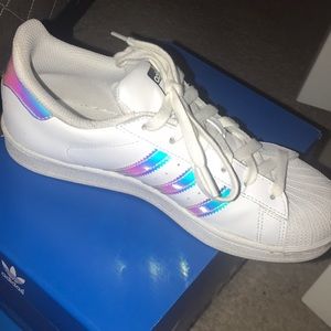 Iridescent Adidas Shell-toe Superstars